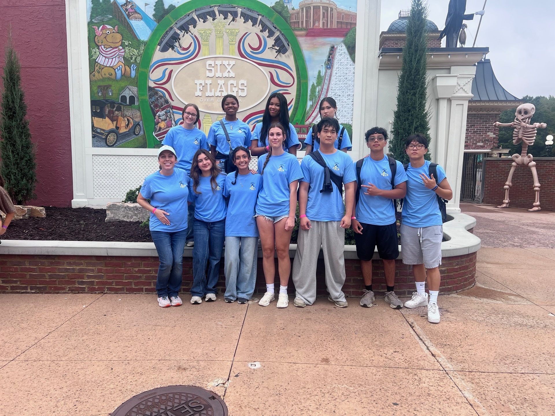 Haley with her FBLA chapter at the Fall Rally at Six Flags Over Georgia
