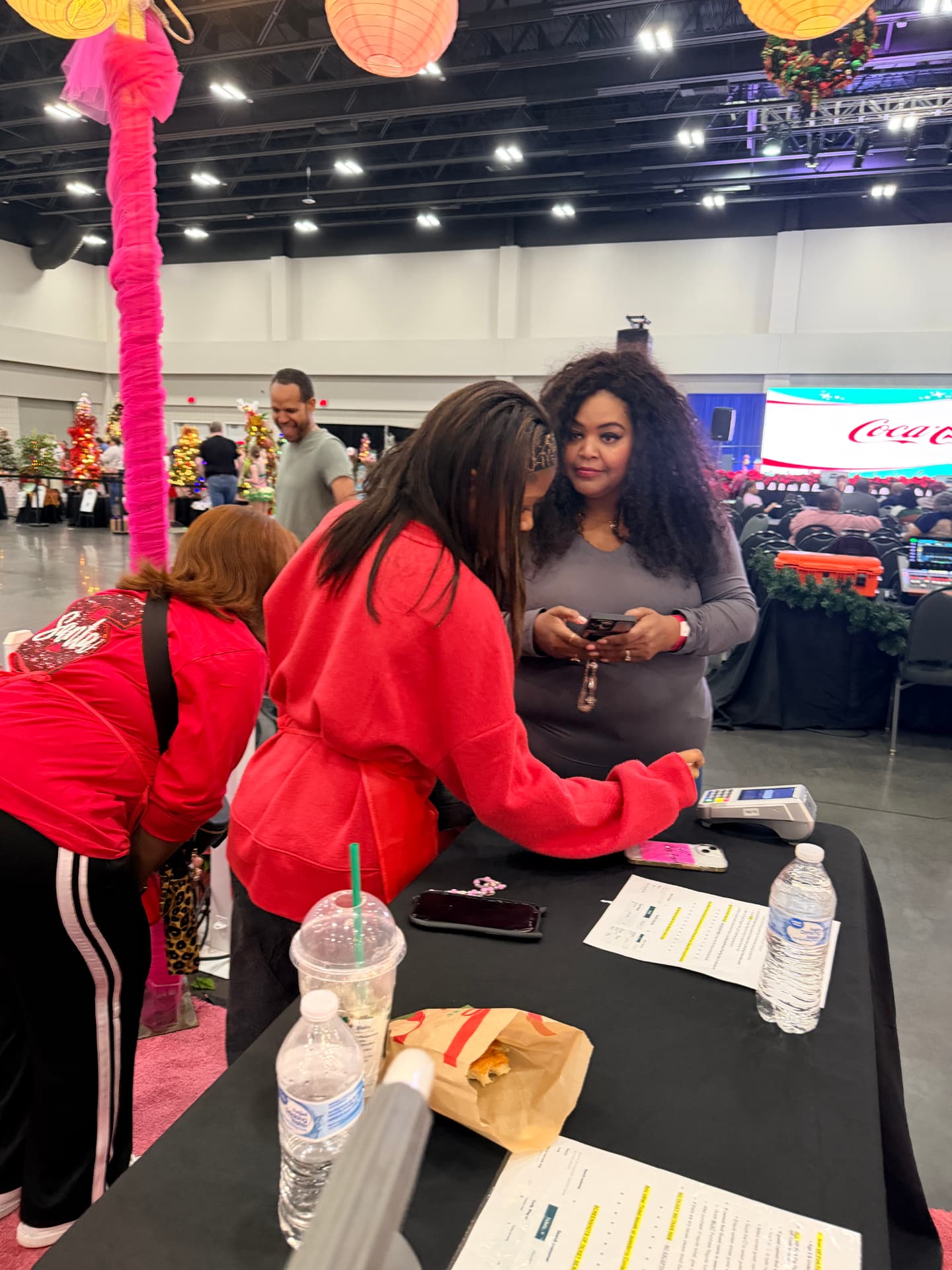 Volunteering at a table at Georgia Festival of Trees